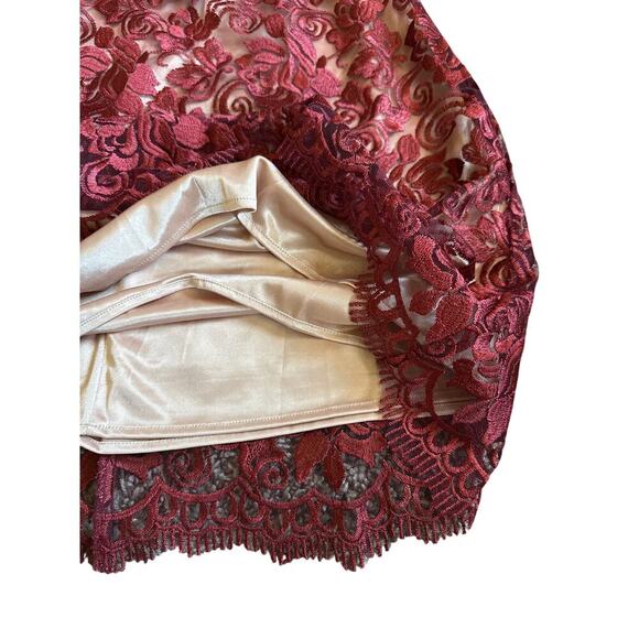 Women’s Anthropologie Maroon Hitherto Lace Elaine Cocktail Dress Size 0 - Picture 4 of 12